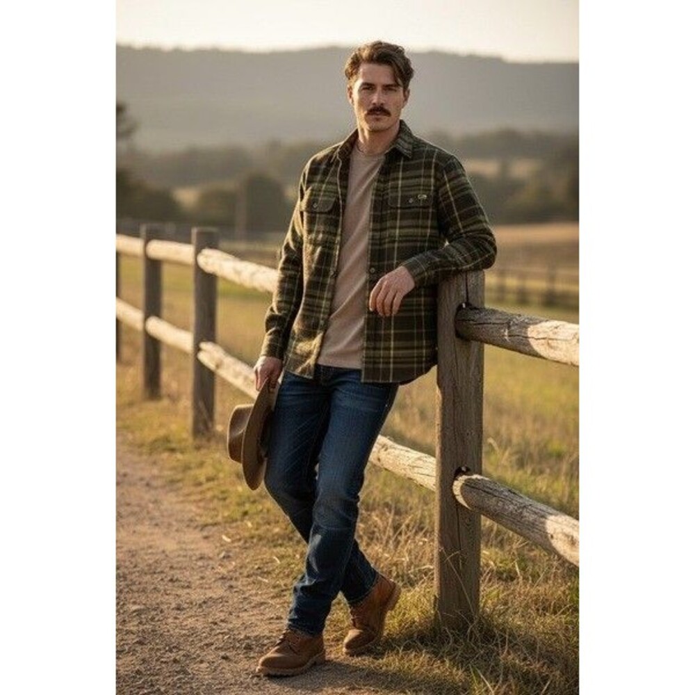 NWT Drake Waterfowl Men's Legacy Flannel Plaid Shirt Midweight Shacket Green 2XL